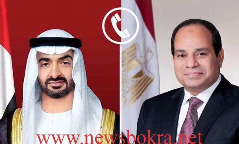 السيسي لمحمد بن زايد: مصر تدين العدوان الإيراني على الإمارات 2 السيسي لمحمد بن زايد